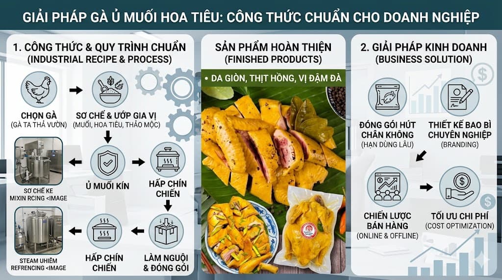 Giải pháp Gà Ủ Muối Hoa Tiêu: Công thức chuẩn cho doanh nghiệp
