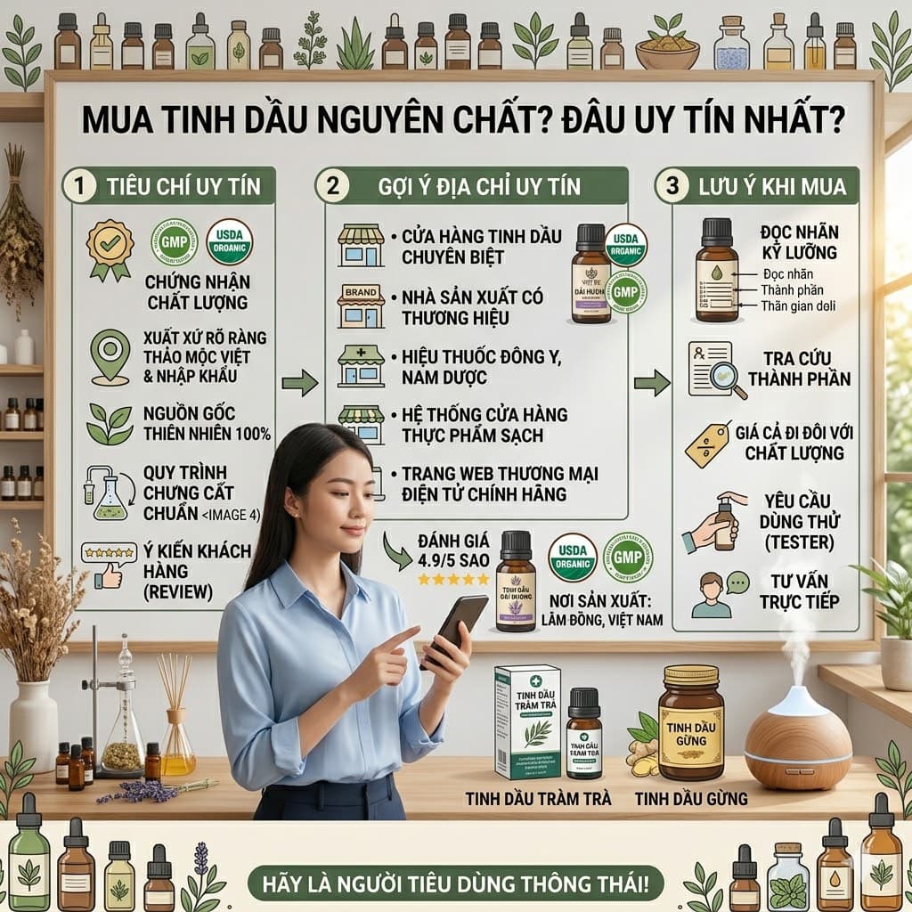 Mua tinh dầu nguyên chất ở đâu uy tín nhất?