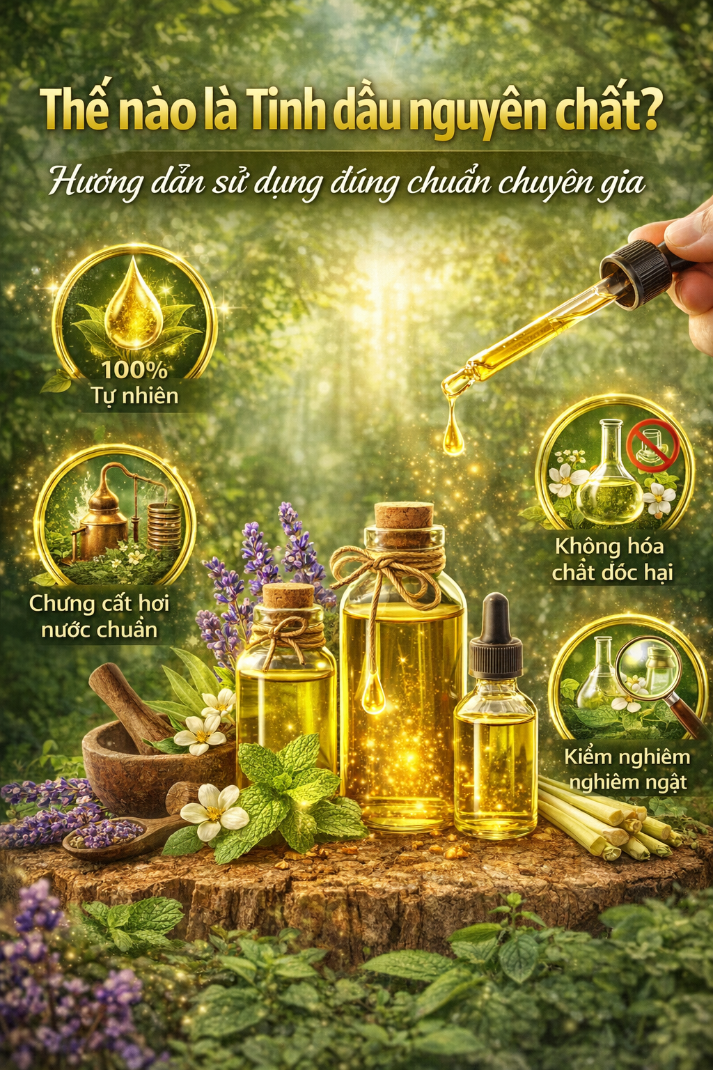Thế nào là Tinh dầu nguyên chất? Hướng dẫn sử dụng đúng chuẩn chuyên gia