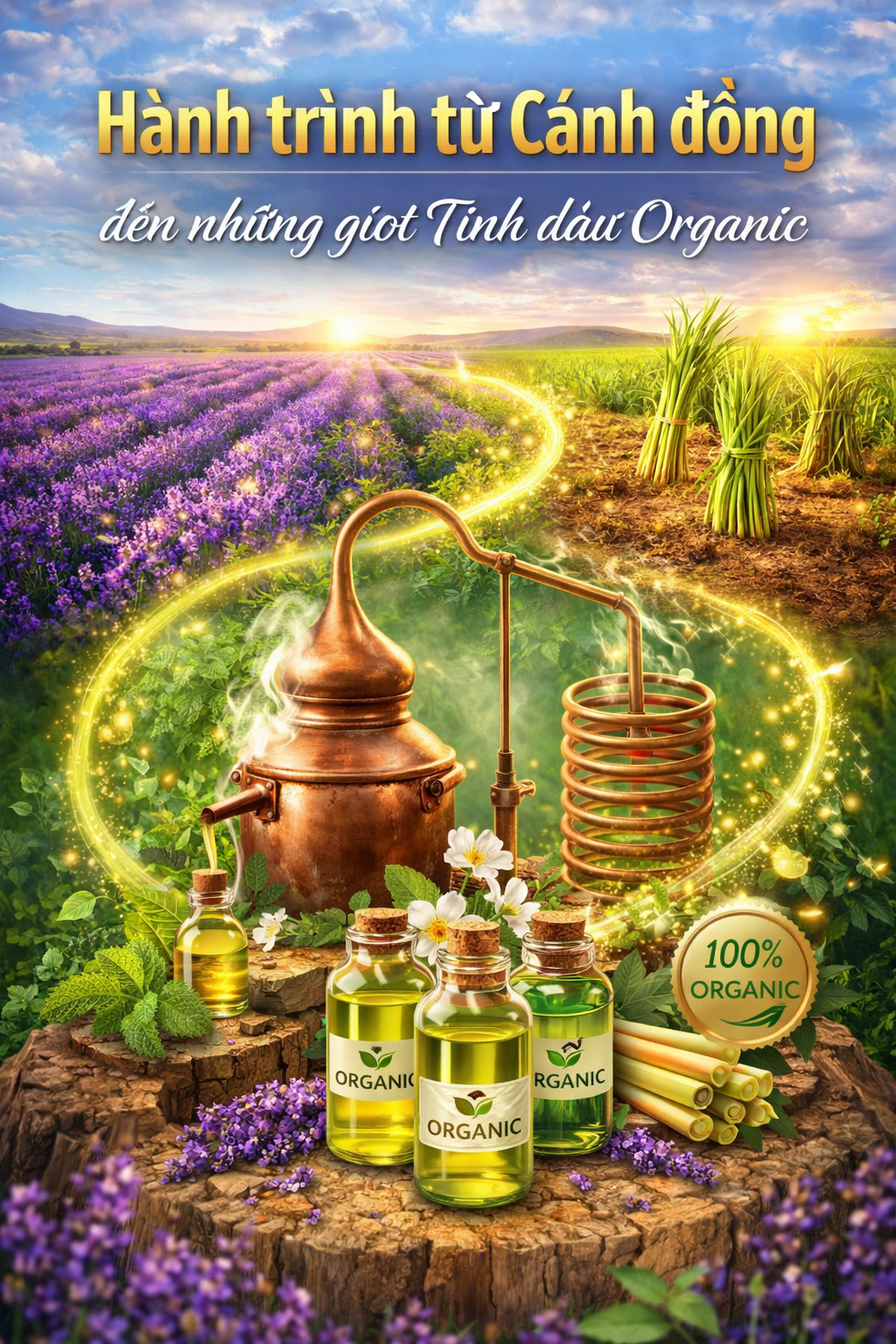 Hành trình từ Cánh đồng đến những giọt Tinh dầu Organic