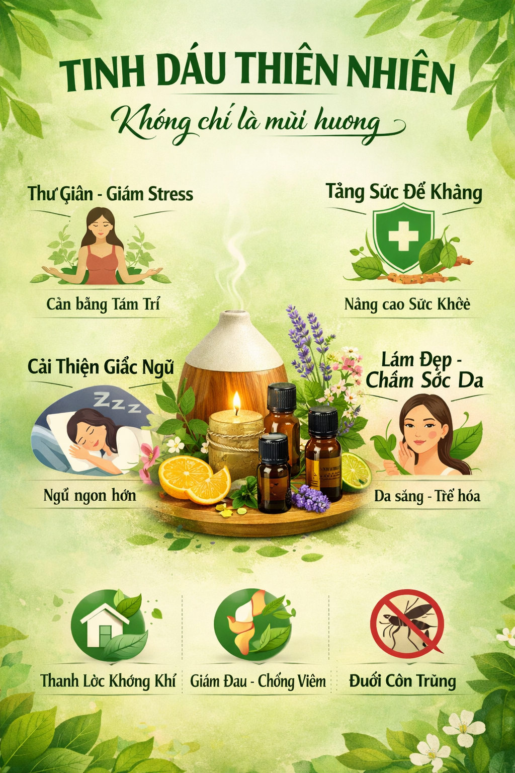 Tinh Dầu Thiên Nhiên Không chỉ là mùi hương