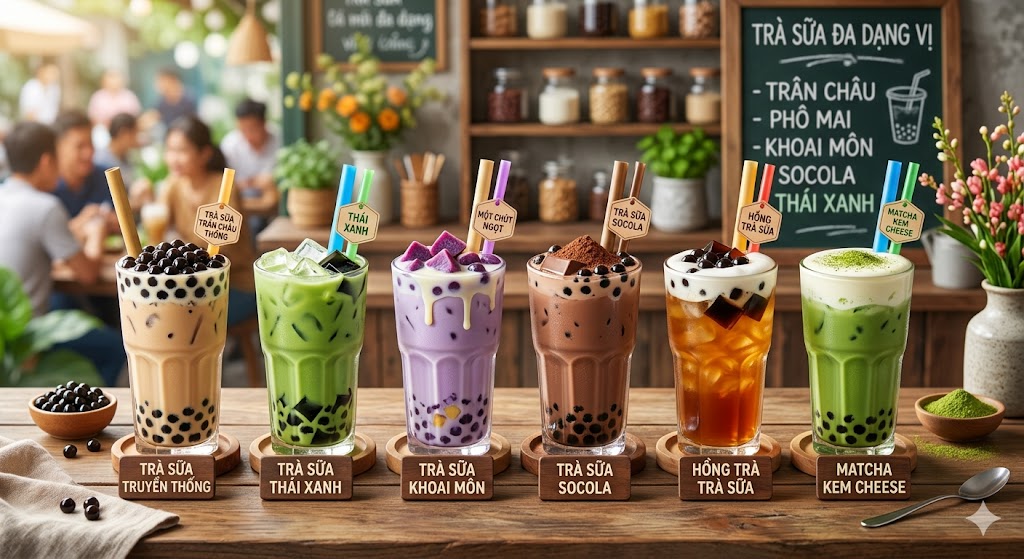 Đa dạng các loại trà sữa